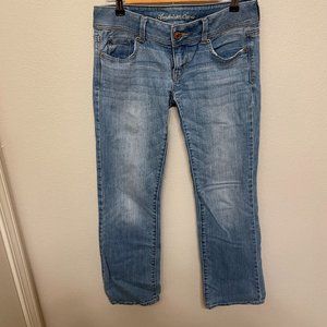 American Eagle Slim Boot Stretch Lightly Distressed Jeans - Size 4 Short